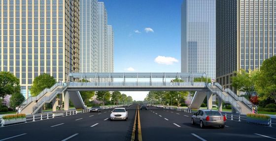 Đường cầu thép H tùy chỉnh chống gió với khung thép kẽm / sơn