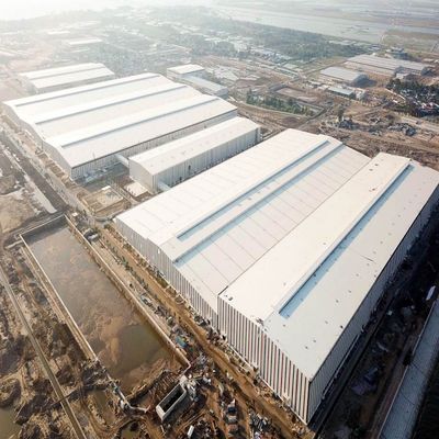 Cấu trúc thép dải dài kho hàng xưởng xây dựng kỹ thuật