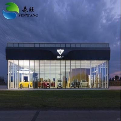 Phòng trưng bày và nhà kho ô tô lắp ghép, cấu trúc thép cao cấp, nhà triển lãm với cửa trượt/cửa cuốn