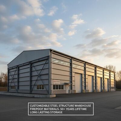 200mm Sandwich Panel Thickness Steel Structure Warehouse Incorporating Steel Column Members Designed to GB Standard for Industrial