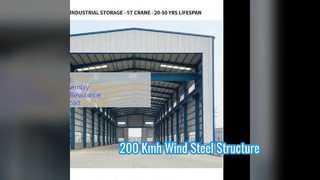 Kết cấu thép Xưởng tải trọng gió 200 Kmh